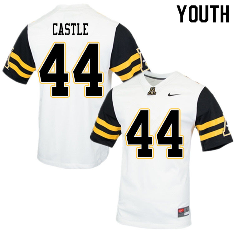 Youth #44 Anderson Castle Appalachian State Mountaineers College Football Jerseys Sale-White